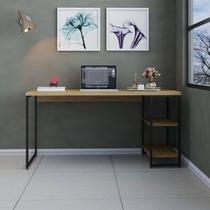 Escrivaninha Mesa Escritório com Estante Baixa Estilo com Dynamica 02 Prateleiras 60cm Industrial Lâmina Mel E Est,Preta Escrivaninha Mesa Escritório com Estante Baixa Estilo com Dynamica 02 Prateleiras 60cm Industrial Lâmina Mel E Est,Preta