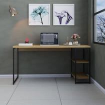 Escrivaninha Mesa Escritório com Estante Baixa Estilo Industrial 150cm com 02 Prateleiras Dynamica Escrivaninha Mesa Escritório com Estante Baixa Estilo Industrial 150cm com 02 Prateleiras Dynamica