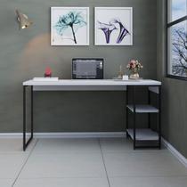 Escrivaninha Mesa Escritório com Estante Baixa Estilo Industrial 150cm com 02 Prateleiras Dynamica Yescasa