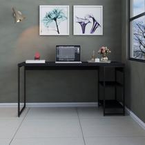 Escrivaninha Mesa Escritório com Estante Baixa Estilo Industrial 150cm com 02 Prateleiras Dynamica Yescasa