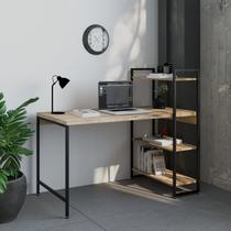 Escrivaninha Mesa Escritório com Estante Estilo Active 3 Prateleiras 135cm Industrial Yescasa Carvalho Marrom Escrivaninha Mesa Escritório com Estante Estilo Active 3 Prateleiras 135cm Industrial Yescasa Carvalho Marrom