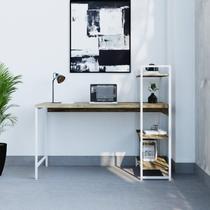 Escrivaninha Mesa Escritório com Estante Estilo Active 3 Prateleiras 135cm Industrial Yescasa