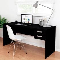 Escrivaninha Mesa Escritório com Gaveta Tampo 2 Gavetas 120cm Preto Prata Escrivaninha Mesa Escritório com Gaveta Tampo 2 Gavetas 120cm Preto Prata