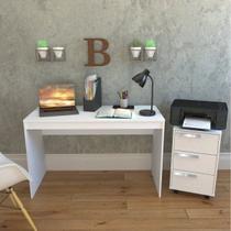 Escrivaninha Mesa Escritório com Gaveteiro B29 Branco 3 Gavetas Escrivaninha Mesa Escritório com Gaveteiro B29 Branco 3 Gavetas