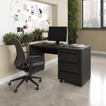 Escrivaninha Mesa Escritório com Gaveteiro com Rodízio Ficus 135cm CabeCasa MadeiraOriginals Preto