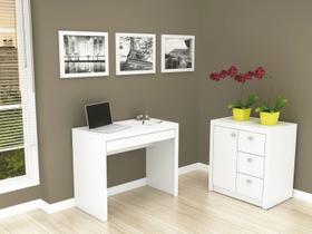 Escrivaninha Mesa Escritório com ME4107 1 Gaveta 90cm Branco