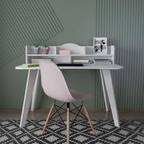Escrivaninha Mesa Escritório com Nichos Sofia Artely 120cm Branco