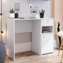 Escrivaninha Mesa Escritório com Porta e Gaveta Coimbra 1 Gaveta 90cm Branca Escrivaninha Mesa Escritório com Porta e Gaveta Coimbra 1 Gaveta 90cm Branca