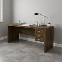 Escrivaninha Mesa Escritório com Reversível ME4113 3 Gavetas 155cm Nogal