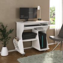 Escrivaninha Mesa Escritório com Rodinhas, Espaço para Computador, CPU e Suporte para Teclado 160 Artely Branco Escrivaninha Mesa Escritório com Rodinhas, Espaço para Computador, CPU e Suporte para Teclado 160 Artely Branco