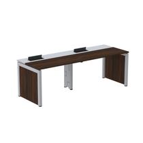 Escrivaninha Mesa Escritório Corporativa para 2 Pessoas PSCPP130 260cm Industrial Escarlate e Cinza Marrom