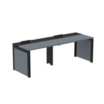 Escrivaninha Mesa Escritório Corporativa para 2 Pessoas PSCPP130 260cm Industrial Grafito e Preto Cinza Escrivaninha Mesa Escritório Corporativa para 2 Pessoas PSCPP130 260cm Industrial Grafito e Preto Cinza