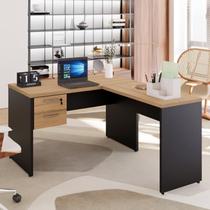 Escrivaninha Mesa Escritório Diretor em L com Gaveteiro Suspenso 120cm Espresso Móveis Calvi e Preto Marrom Escrivaninha Mesa Escritório Diretor em L com Gaveteiro Suspenso 120cm Espresso Móveis Calvi e Preto Marrom