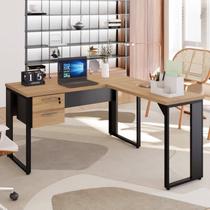 Escrivaninha Mesa Escritório Diretor em L com Gaveteiro Suspenso 120cm Espresso Móveis Calvi e Preto Marrom Escrivaninha Mesa Escritório Diretor em L com Gaveteiro Suspenso 120cm Espresso Móveis Calvi e Preto Marrom
