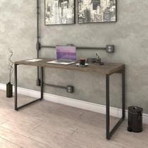 Escrivaninha Mesa Escritório Diretor Estilo Kuadra 150cm Industrial Carvalho Dark Escrivaninha Mesa Escritório Diretor Estilo Kuadra 150cm Industrial Carvalho Dark