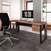 Escrivaninha Mesa Escritório Diretor Retangular com Gaveteiro Suspenso com Chave