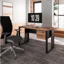Escrivaninha Mesa Escritório Diretor Retangular com Gaveteiro Suspenso com Chave