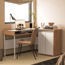 Escrivaninha Mesa Escritório em L 133,5x101,6cm 2 Portas Chicago - Miroo Móveis