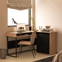 Escrivaninha Mesa Escritório em L 133,5x101,6cm 2 Portas Chicago