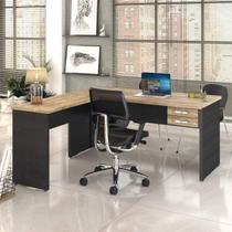 Escrivaninha Mesa Escritório em L 1,60x1,60M com 2 Gavetas Work30 Escrivaninha Mesa Escritório em L 1,60x1,60M com 2 Gavetas Work30