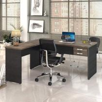 Escrivaninha Mesa Escritório em L 1,60x1,60M com 2 Gavetas Work30 Escrivaninha Mesa Escritório em L 1,60x1,60M com 2 Gavetas Work30