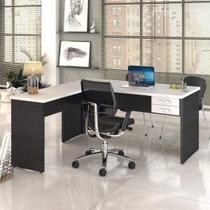 Escrivaninha Mesa Escritório em L 1,60x1,60M com 2 Gavetas Work30 Escrivaninha Mesa Escritório em L 1,60x1,60M com 2 Gavetas Work30