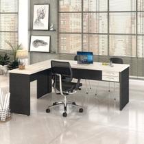 Escrivaninha Mesa Escritório em L 1,80x1,60M com 2 Gavetas Work30 Escrivaninha Mesa Escritório em L 1,80x1,60M com 2 Gavetas Work30