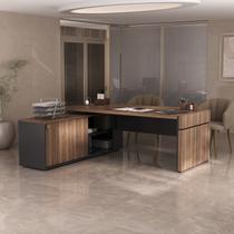 Escrivaninha Mesa Escritório em L com Caixa de Tomada Tamburato Estação Diretoria