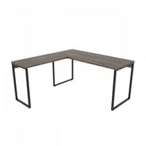 Escrivaninha Mesa Escritório em L Estilo 1,50Mx1, Kuadra Compace 150cm Industrial Carvalho Dark Escrivaninha Mesa Escritório em L Estilo 1,50Mx1, Kuadra Compace 150cm Industrial Carvalho Dark