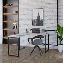 Escrivaninha Mesa Escritório em L Estilo Industrial 120x150cm Kuadra Escrivaninha Mesa Escritório em L Estilo Industrial 120x150cm Kuadra