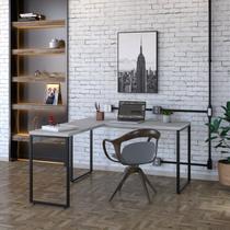 Escrivaninha Mesa Escritório em L Estilo Industrial 135x150cm Kuadra Escrivaninha Mesa Escritório em L Estilo Industrial 135x150cm Kuadra