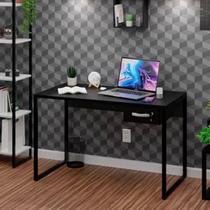Escrivaninha Mesa Escritório Escrivaninha Diretor Estilo com Gaveta 1 Gaveta 120cm Industrial Preto