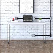 Escrivaninha Mesa Escritório Estilo Dynamica 135cm Industrial Yescasa Branco Chess e Preto Escrivaninha Mesa Escritório Estilo Dynamica 135cm Industrial Yescasa Branco Chess e Preto