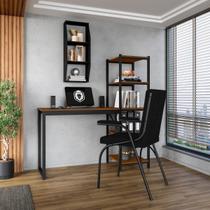 Escrivaninha Mesa Escritório Estudo Trabalho com Prateleira Canela Escrivaninha Mesa Escritório Estudo Trabalho com Prateleira Canela