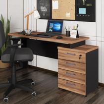 Escrivaninha Mesa Escritório Extensível 135cm 4 Gavetas Flex Multimóveis CR25324 Escrivaninha Mesa Escritório Extensível 135cm 4 Gavetas Flex Multimóveis CR25324