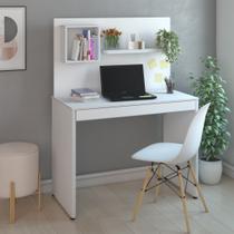 Escrivaninha Mesa Escritório Funcional com Painel 1 Prateleira 1 Nicho