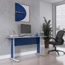 Escrivaninha Mesa Escritório Gerência MX150 Maxxi 150cm Cinza Azul Escrivaninha Mesa Escritório Gerência MX150 Maxxi 150cm Cinza Azul