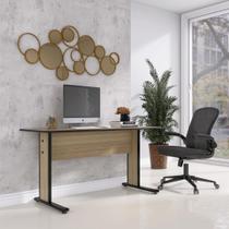 Escrivaninha Mesa Escritório Gerência MX150 Maxxi 150cm Preto E Noce Naturalle Escrivaninha Mesa Escritório Gerência MX150 Maxxi 150cm Preto E Noce Naturalle