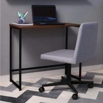 Escrivaninha Mesa Escritório Home Daf Mobiliário 80cm Industrial Castanho e Preto Marrom Escrivaninha Mesa Escritório Home Daf Mobiliário 80cm Industrial Castanho e Preto Marrom