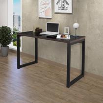 Escrivaninha Mesa Escritório Industrial 120cm com Tampo de Vidro
