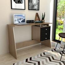Escrivaninha Mesa Escritório Maceió 3 Gavetas 120cm Mel e Preto Marrom Escrivaninha Mesa Escritório Maceió 3 Gavetas 120cm Mel e Preto Marrom