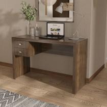 Escrivaninha Mesa Escritório Me4123 2 Gavetas 117cm Nogal