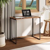 Escrivaninha Mesa Escritório Mesa Dobrável Office e Estudo Pés Metal 90cm Industrial Executive Nogal e Preto Marrom Escrivaninha Mesa Escritório Mesa Dobrável Office e Estudo Pés Metal 90cm Industrial Executive Nogal e Preto Marrom