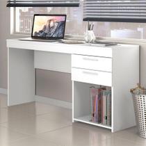 Escrivaninha Mesa Escritório Office 2 Gavetas 121cm Branca