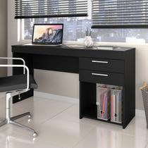 Escrivaninha Mesa Escritório Office 2 Gavetas 121cm Preto Tx Escrivaninha Mesa Escritório Office 2 Gavetas 121cm Preto Tx