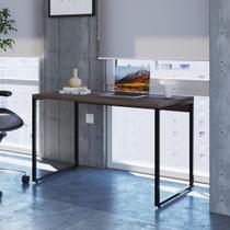 Escrivaninha Mesa Escritório Office Estilo Kuadra 120cm Industrial Nogal Marrom