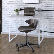 Escrivaninha Mesa Escritório Office Estilo Kuadra 90cm Industrial Branco e Branco Chess Escrivaninha Mesa Escritório Office Estilo Kuadra 90cm Industrial Branco e Branco Chess