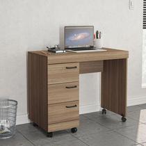 Escrivaninha Mesa Escritório Osaka 3 Gavetas 90cm Castanho