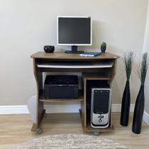 Escrivaninha Mesa Escritório para Computador com Rodízios e Espaço para Gabinete 160 88cm Pinho E Off White
