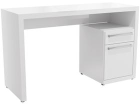 Escrivaninha Mesa Escritório para Notebook com Armário S970 1 Gaveta 120cm Branca